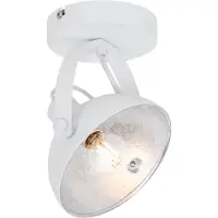 QAZQA Industriell taklampe hvit med sølv 15 cm justerbar - Magnax