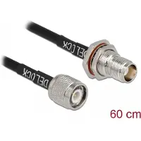 DeLOCK - Antennekabel - TNC (P) til TNC (R) - 60 cm - 4,95 mm - koaksial - RG-58C/U - variasjon