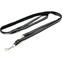 Heim justerbar føreline med reflektorer, svart - 300 cm lang, 19 mm bred