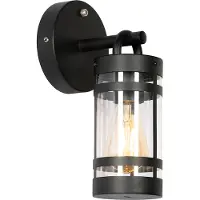 QAZQA Utendørs vegglampe svart IP44 med skumringssensor - Ruben