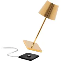 Zafferano Poldina mini batterilampe, innvendig gullglans