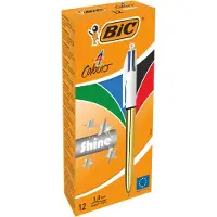 BIC Retractable Medium Point 4 Shine Colours Penn 12 Enheter