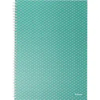 Esselte Colour'Breeze - Notisbok - spiralbundet - A4 (210 x 297 mm) - 80 ark / 160 sider - rutet - 4 hull - grønn - polypropylendekket kartong