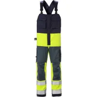 Fristads Smekkebukse flammehemmende 1584 FLAM, klasse 2 Varselgul/marineblå D84