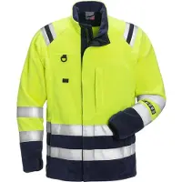 Fristads Fleecejakke Flam kl. 3 4063 ATF Varselgul/marineblå M