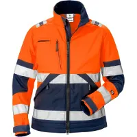 Fristads Softshelljakke 4183 WYH klasse 2, dame Varseloransje/marineblå XS
