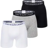 Ralph Lauren for man. 714835887004 Pack of three Brief boxers black, grey, white (XXL), Homewear, Cotton