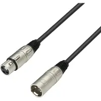 Adam hall 3 Star, XLR (3-pin), Hankjønn, XLR (3-pin), Hunkjønn, 6 m, Sort, Sølv