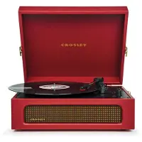 Crosley Voyager Portable Turntable with Bluetooth Out Burgundy Red