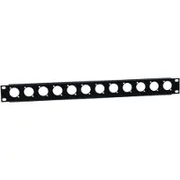 Adam hall 19 Rack Panel With 12 D Type XLR Holes And Tie Bar 1U