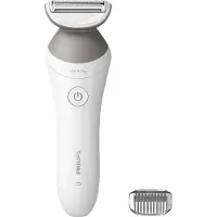 Philips Lady Shaver Series 6000 BRL126/00 Trådløs barbermaskin for våt og tørr barbering, Barberingsmaskin, 1 hoder, Sølv, Hvit, Barbering, Nickel, Batteri