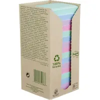 3M Post-it-lapper til resirkulering, assorterte farger, 76x76 mm, pakke med 16.