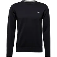 Gant for man. 8030561 Classic black cotton crew neck jumper (S), Casual