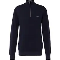 Gant for man. 8040523 Cotton pique pullover with half zip navy (3XL), Casual, Long sleeve