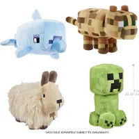 Mega Bloks Minecraft -plysjleker, 20 cm samleobjekt, myke dukker inspirert av dataspillkarakterer (stilene kan variere), Tegneseriefigur, 3 år