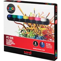Uni Malingstusj PC-5M - med 8 stk. assorterte standardfarger
