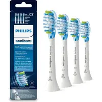 Philips Sonicare C3 Premium HX9044 Plaque Control - Ekstra tannbørstehode - for tannbørste - hvit (pakke med 4)