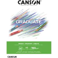 Canson Tegnepapir A3-blokk 30 ark 160g, Canson Graduate