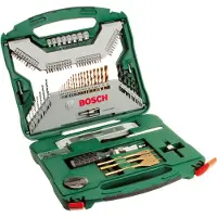 Bosch X-Line Titanium - Sett for skrutrekker, borspiss og sokler - for metall, murverk, tre - 100 deler - hex, phillips, pozidriv, slot, torx - 5 mm, 6 mm, 7 mm, 8 mm, 9 mm, 10 mm, 11 mm, 13 mm - len