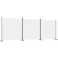 vidaXL Romdeler 3 paneler hvit 525x180 cm stoff