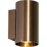 QAZQA Smart vegglampe mørk bronse rund 2-lys inkl. 2 Wifi GU10 50mm - Sandy