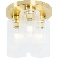 QAZQA Art Deco taklampe gull med glass 3-lys - Laura