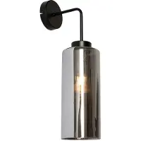 QAZQA Art Deco vegglampe sort med røykglass - Laura