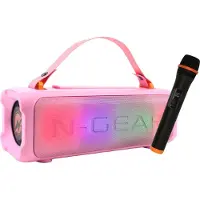 N-Gear Høyttaler m. Mikrofon/lys - Blazooka 703 - Trådløs - Rosa - - OneSize - Høyttalere