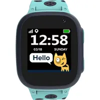 Canyon Kids Sandy KW-34 - Smartklokke med rem - silikon - skjerm 1,44 - 32 MB - Bluetooth - 0,08 Megapixel kamera - 42 g - blå/grå