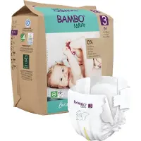 Bambo Nature Babybleie, tapebleie, miljømerket, , 3, papirpose, papirpose, 4-8 kg - (6 pakker x 28 stk.)