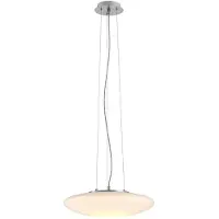 LINDBY LED-hengelampe Gunda, hvit, glass, Ø 47 cm, dimbar
