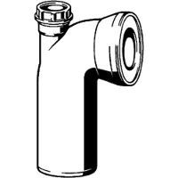 Viega 90 grader DN100 tilslutningsbøjning til toilet med læbetætning og 50 mm studs