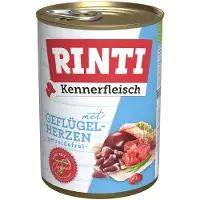 Rinti 6 x 400 g Kennerfleisch + 100 g Filetto-pose i gelé And med grønnsaker på kjøpet! - Adult Fjærkrehjerter