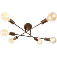 QAZQA Industriell taklampe mørk bronse 6-lys - Sydney