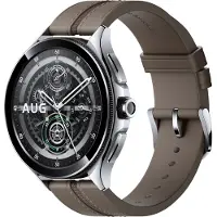 Xiaomi Watch 2 Pro - 46 mm - sølv rustfritt stål - smartklokke med stropp - lær - brun - håndleddstørrelse: 135-205 mm - display 1.43" - 32 GB - Bl...