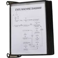Djois Vægmodul Tarifold Pro A4 m/10stk sort QL PP lommer