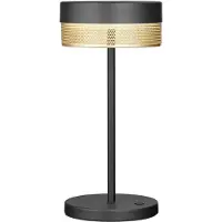 HELL LED-bordlampe Mesh oppladbart batteri, høyde 30 cm svart/gull