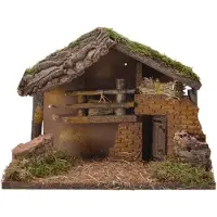 Décoris Hus Med Led Og Mose 30x21x17 Cm