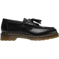 Dr. Martens for woman. 22209001 Adrian Yellow Yellow Stitch leather loafers black (42), Flat, 1 to 3 cm, Laces, Casual
