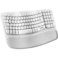 Logitech Ergo Series - Tastatur - med polstret håndleddstøtte - trådløs - Bluetooth LE - QWERTY - elfenbenshvit