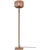 Good&Mojo Tanami gulvlampe, skjerm 25 x 20 cm, naturfarget