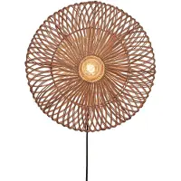 Good&Mojo Zanzibar vegglampe, Ø 55 cm, natur