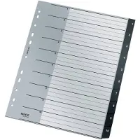 Leitz Recycle - Inndeler - 10 deler - fortrykt: 1-10 - extra wide - med fliker - svart
