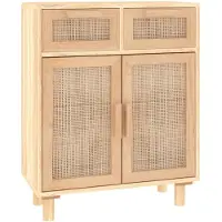 vidaXL Skjenk brun 60x30x75 cm heltre furu og naturrotting