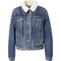 Levi's for woman. 36136-0063 Sherpa Trucker Jacket blue (S), Casual, Cotton, Denim, Long sleeve