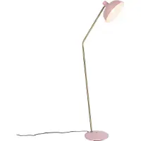 QAZQA Retro gulvlampe rosa med bronse - Milou