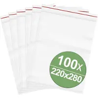 Quadrios Trykkpose uten tekstetiketter (B x H) 220 mm x 280 mm transparent polyetylen 100 stk