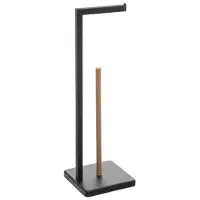 Five toalettpapirholder med reserve NATURELO, metall, farge svart