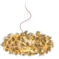 Slamp hengelampe Clizia MAMA NON MAMA, Ø78 cm, gull/rød
