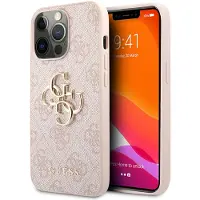GUESS 4G 4G-etui med stor metalllogo for iPhone 13 Pro / 13 6,1" - Rosa